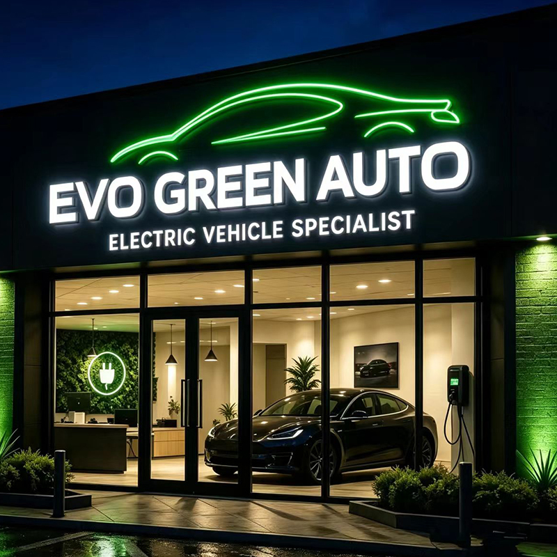 Auto Repair Shop Logo - Özel LED Işıklı Harf Tabelası Dış