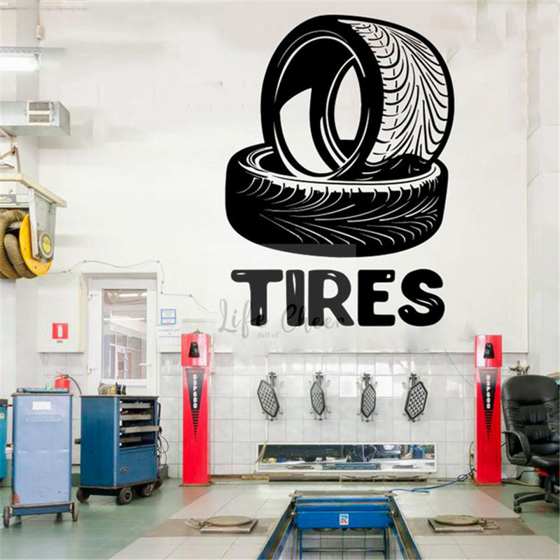 Auto Repair Shop Logo - Otomatik Mekanik Logo Duvar Posteri Lastikleri