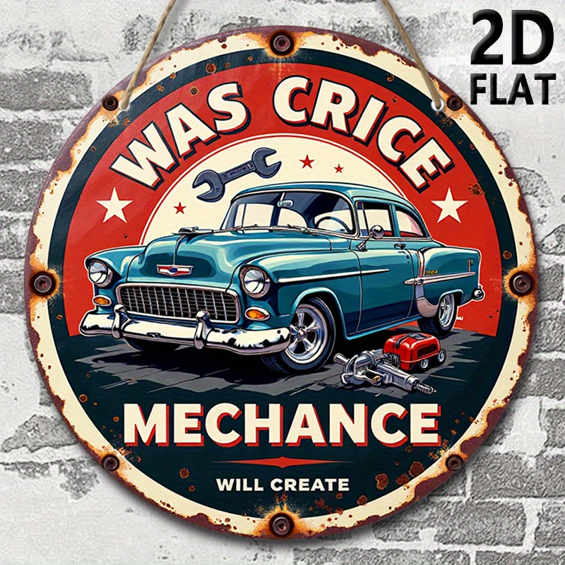 2D düzlem, retro oto tamirhane - Auto Repair Shop Logo incelemesi ve fiyatı