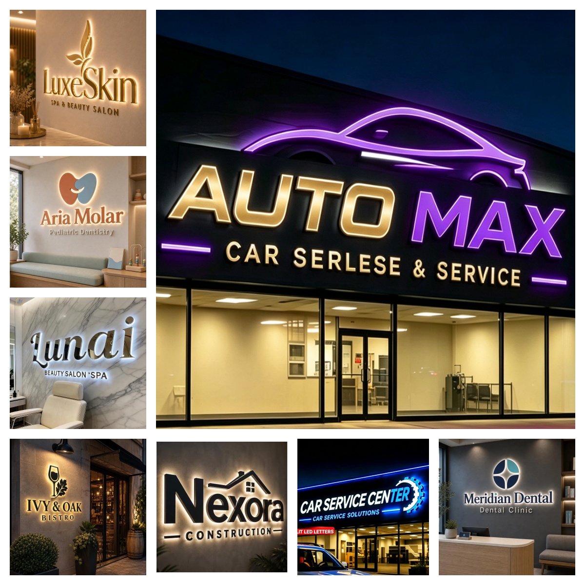3D Özel LED Işıklı Harf Tabela - Auto Repair Shop Logo incelemesi ve fiyatı